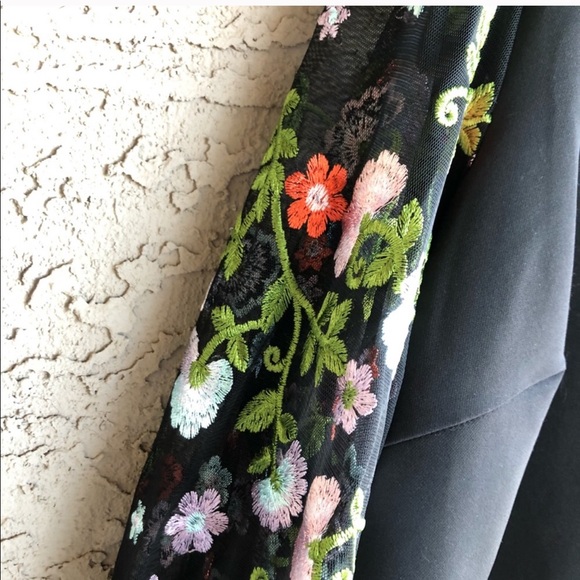 Embroidered Mesh Sleeve Dress - Picture 5 of 6